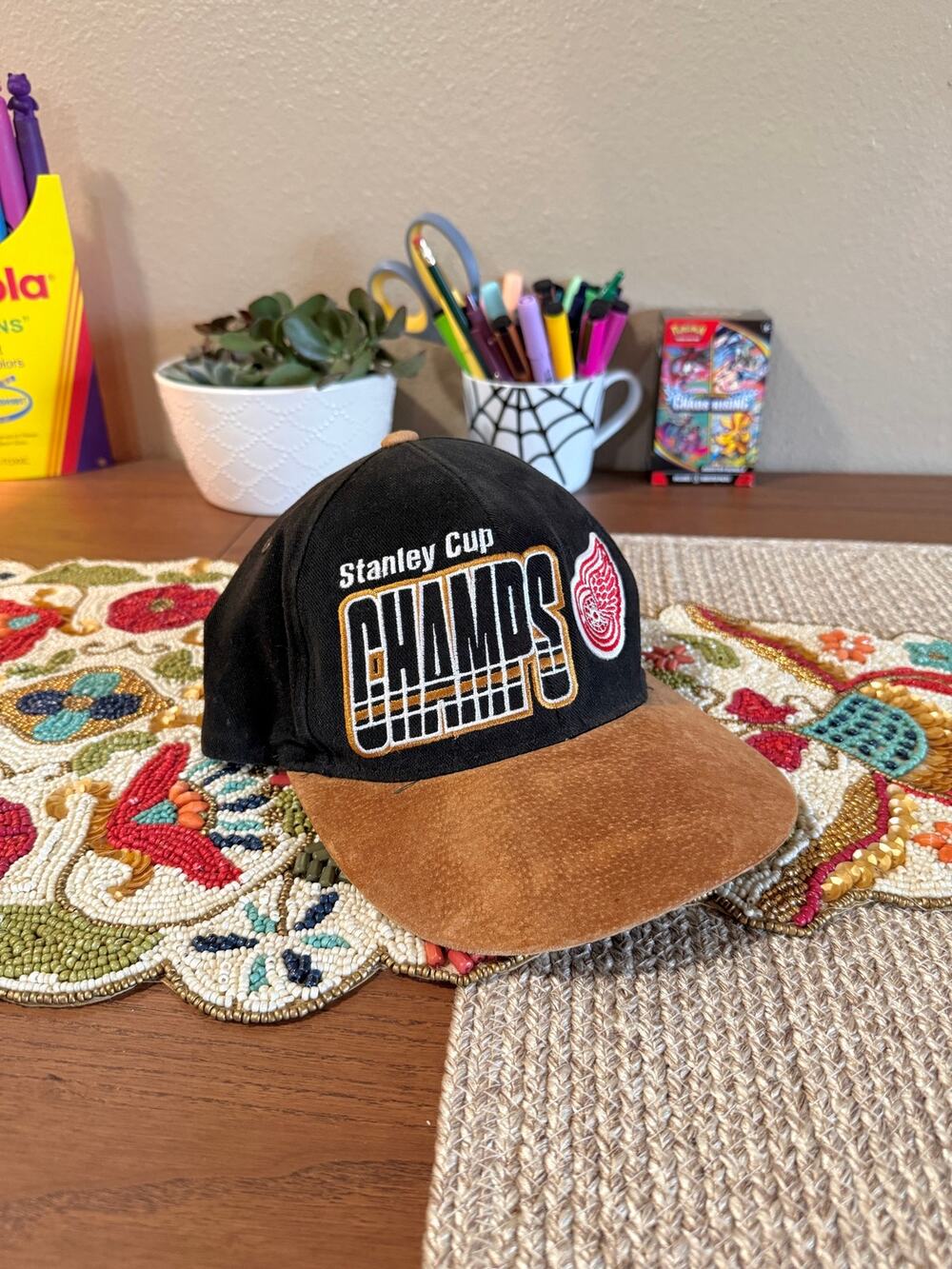 90s Starter Detroit Red Wings Vintage NHL Stanley Cup Champs Strapback Hat